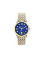 Case Two Tone Gold Plated Stainless Steel Dial Blue Dial Star Stone Bracelet