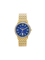 Case Gold Plated Stainless Steel Dial Blue Dial Champagne Roman Bracelet