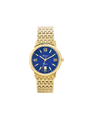 Case Gold Plated Stainless Steel Dial Blue Dial Champagne Roman Bracelet
