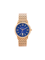 Case Rose Gold Plated Stainless Steel Dial Blue Dial Rose Roman Bracelet