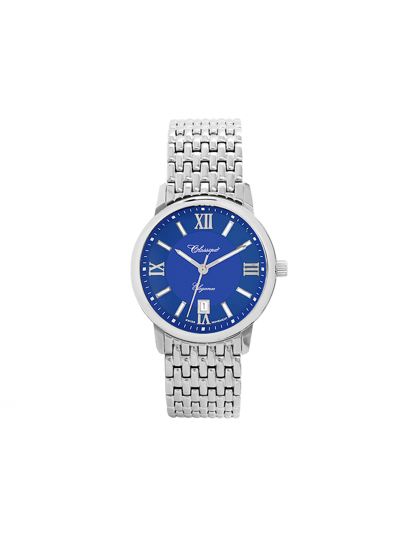 Case Stainless Steel Dial Blue Dial Silver Roman Bracelet