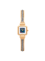 Case Two Tone Gold Plated Stainless Steel Dial Opal Dial Black Roman Half Bangle
