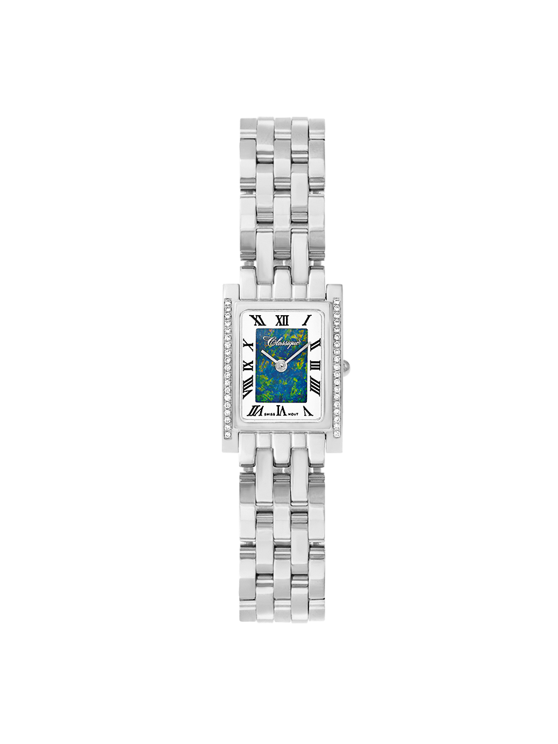 Case Stainless Steel Dial Opal Dial Black Roman Bracelet