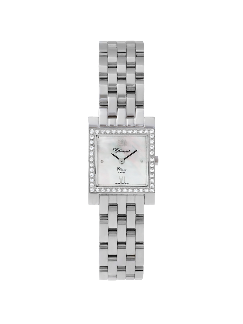 Case Stainless Steel Dial Mother of Pearl Dial Silver Roman Bracelet