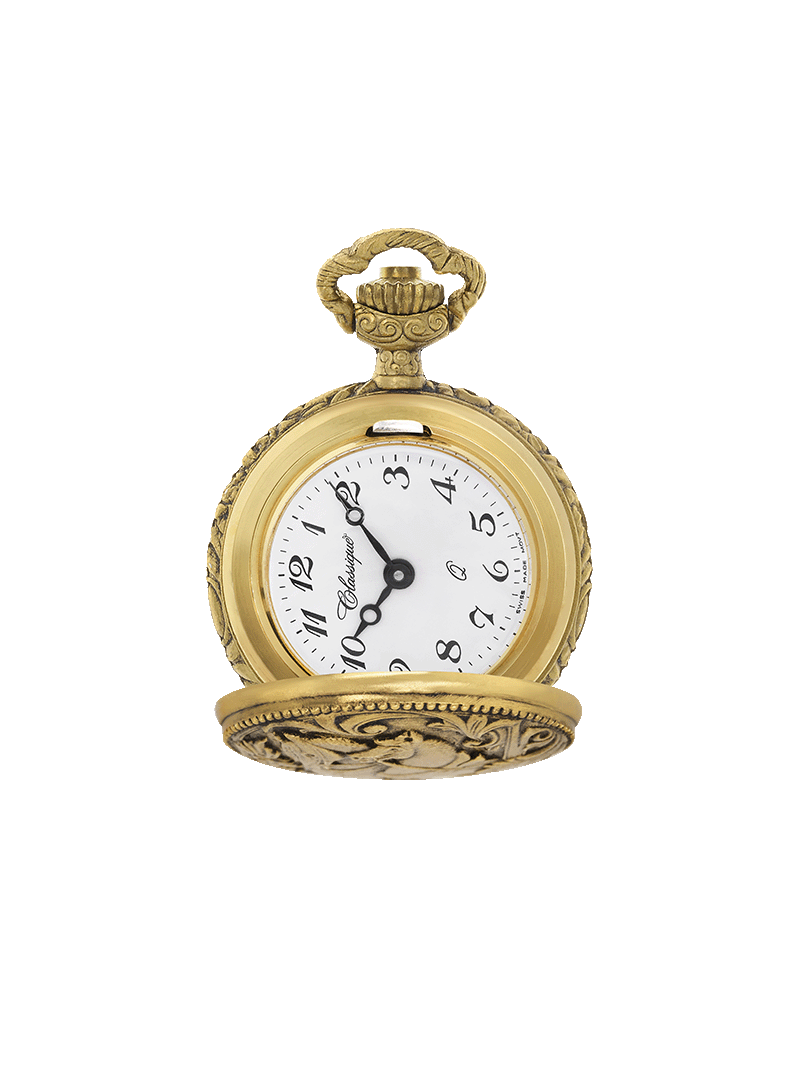 Case Antique Gold Tone Dial White Dial Black Arabic 