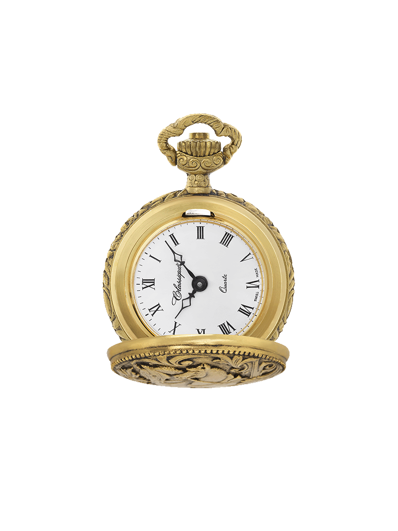 Case Antique Gold Tone Dial White Dial Black Roman 