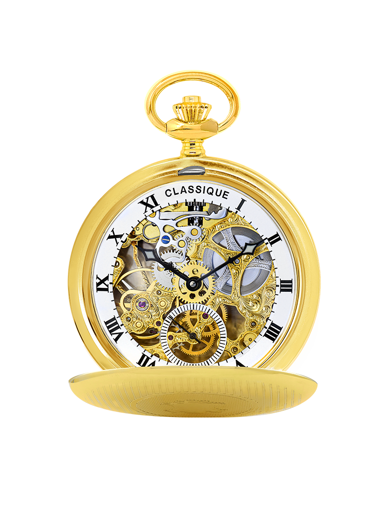 Case 18ct Gold Dial Skeleton Dial Roman 