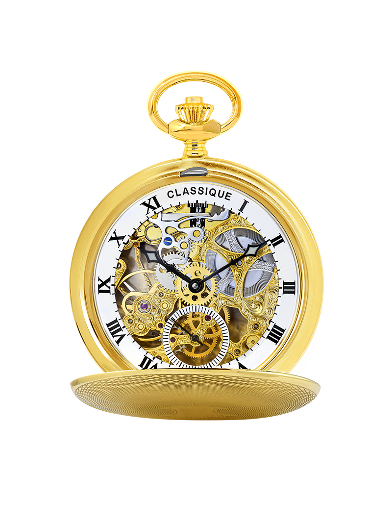 Case 18ct Gold Dial Skeleton Dial Roman 