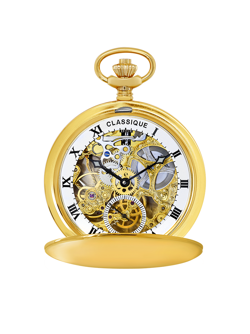 Case 18ct Gold Dial Skeleton Dial Roman 
