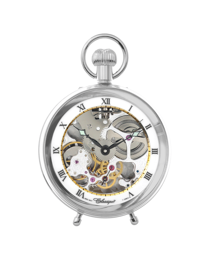 Case Rhodium Plated Dial Skeleton Dial Roman 