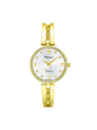 Case Gold Plated Stainless Steel Dial Silver Dial Square Stone Half Bangle