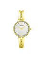 Case Gold Plated Stainless Steel Dial Silver Dial Stone Half Bangle