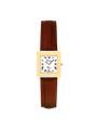 Case 14ct Gold Dial White Dial Black Roman Leather Brown