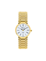 Case 14ct Gold Dial White Dial Black Roman Bracelet