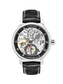 Case Stainless Steel Dial Black Dial Silver Roman Leather Black