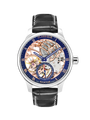 Case Stainless Steel Dial Blue Dial Rose Roman Leather Black