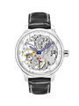 Case Stainless Steel Dial White Dial Silver Arabic Leather Black