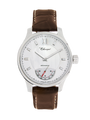 Case Stainless Steel Dial Silver Dial Baton Leather Brown