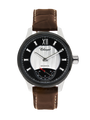 Case Two Tone Black Plated Stainless Steel Dial Black Dial Baton Leather Brown