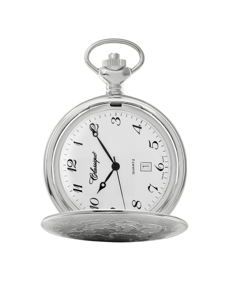Case Silver Tone Dial White Dial Arabic 