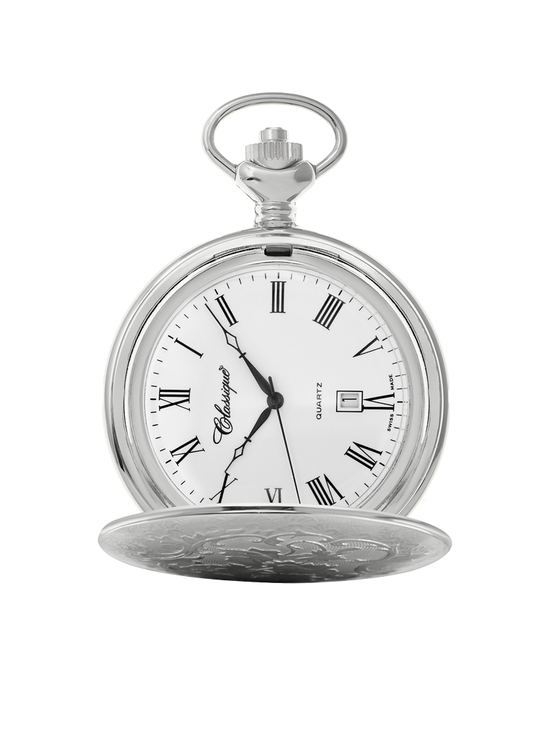 Case Silver Tone Dial White Dial Roman 