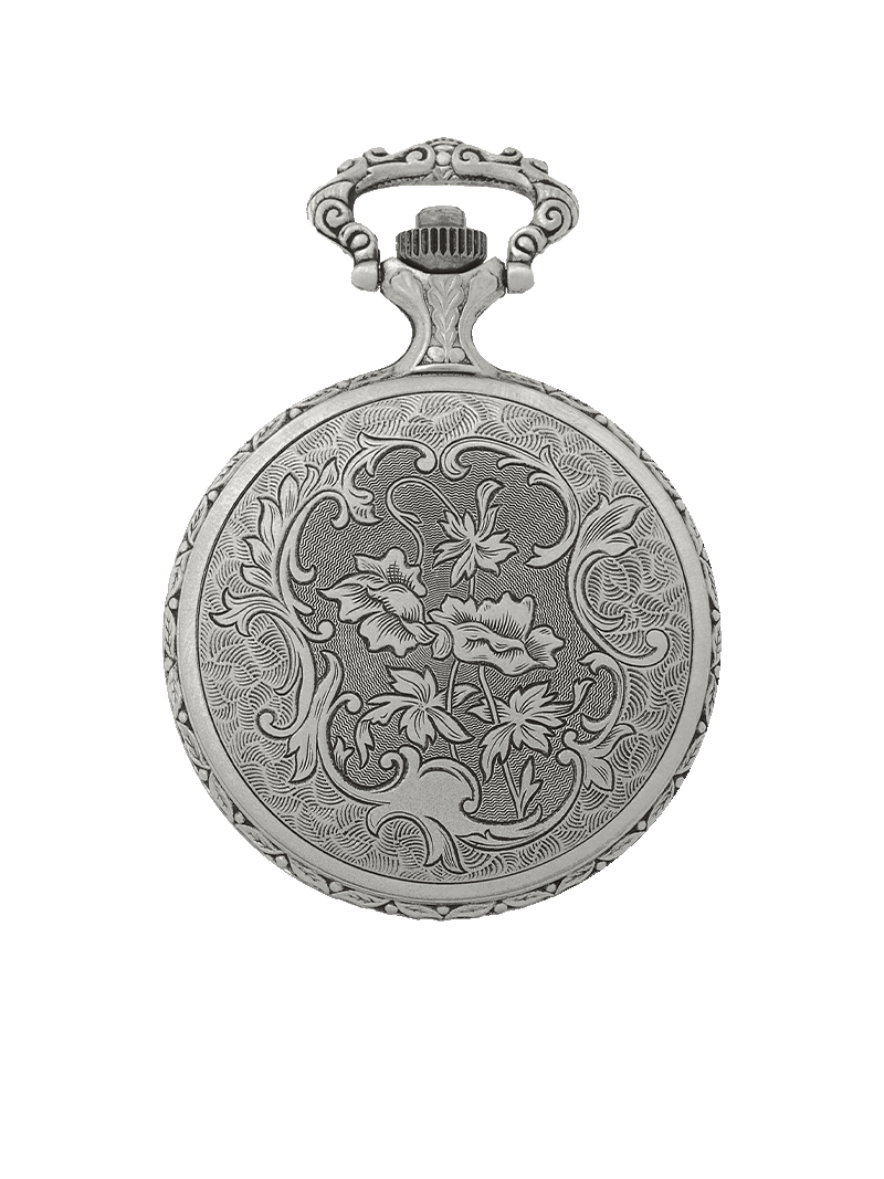 Case Antique Silver Tone Dial White Dial Roman 