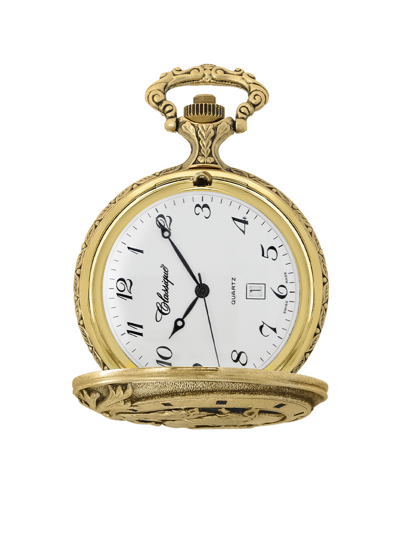 Case Antique Gold Tone Dial White Dial Arabic 