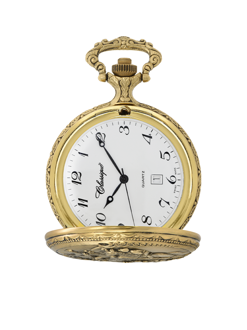 Case Antique Gold Tone Dial White Dial Arabic 