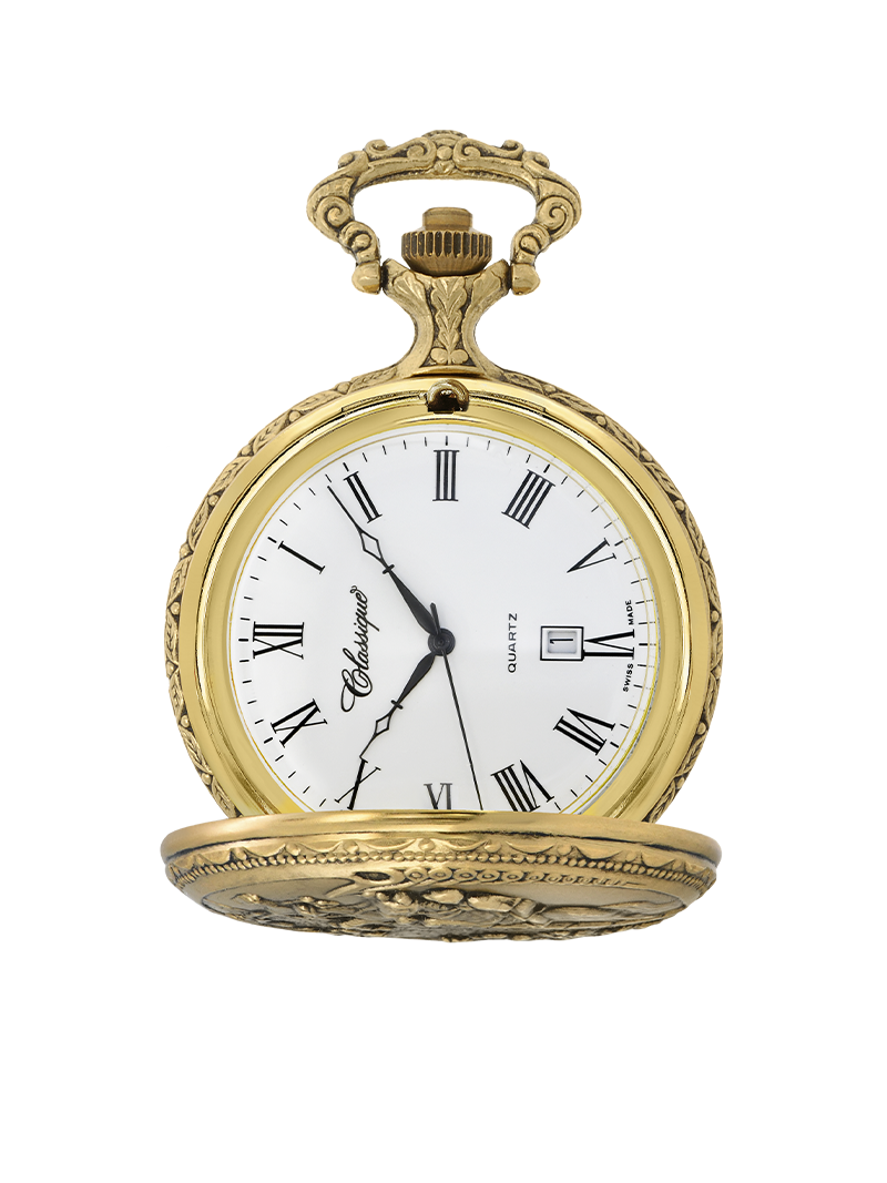 Case Antique Gold Tone Dial White Dial Roman 
