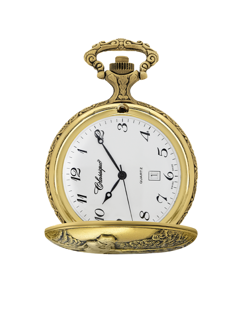 Case Antique Gold Tone Dial White Dial Arabic 