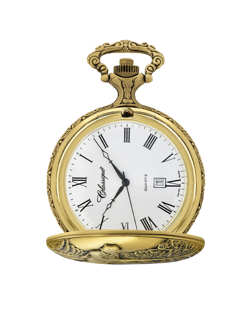 Case Antique Gold Tone Dial White Dial Roman 