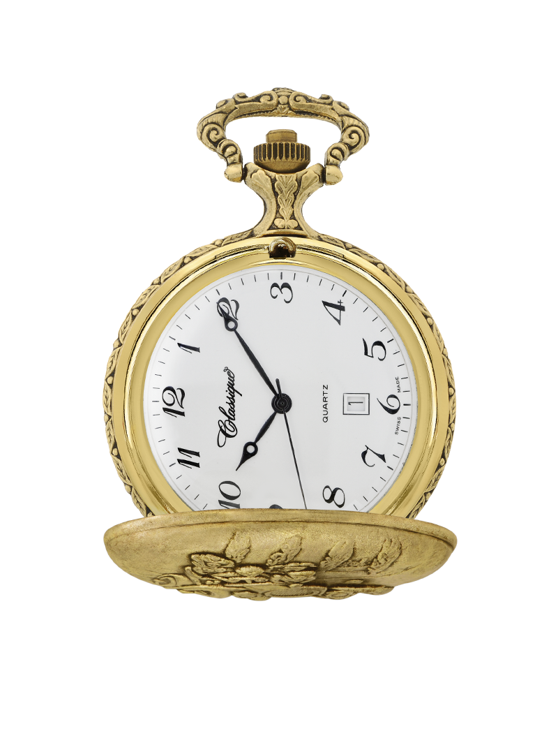 Case Antique Gold Tone Dial White Dial Arabic 