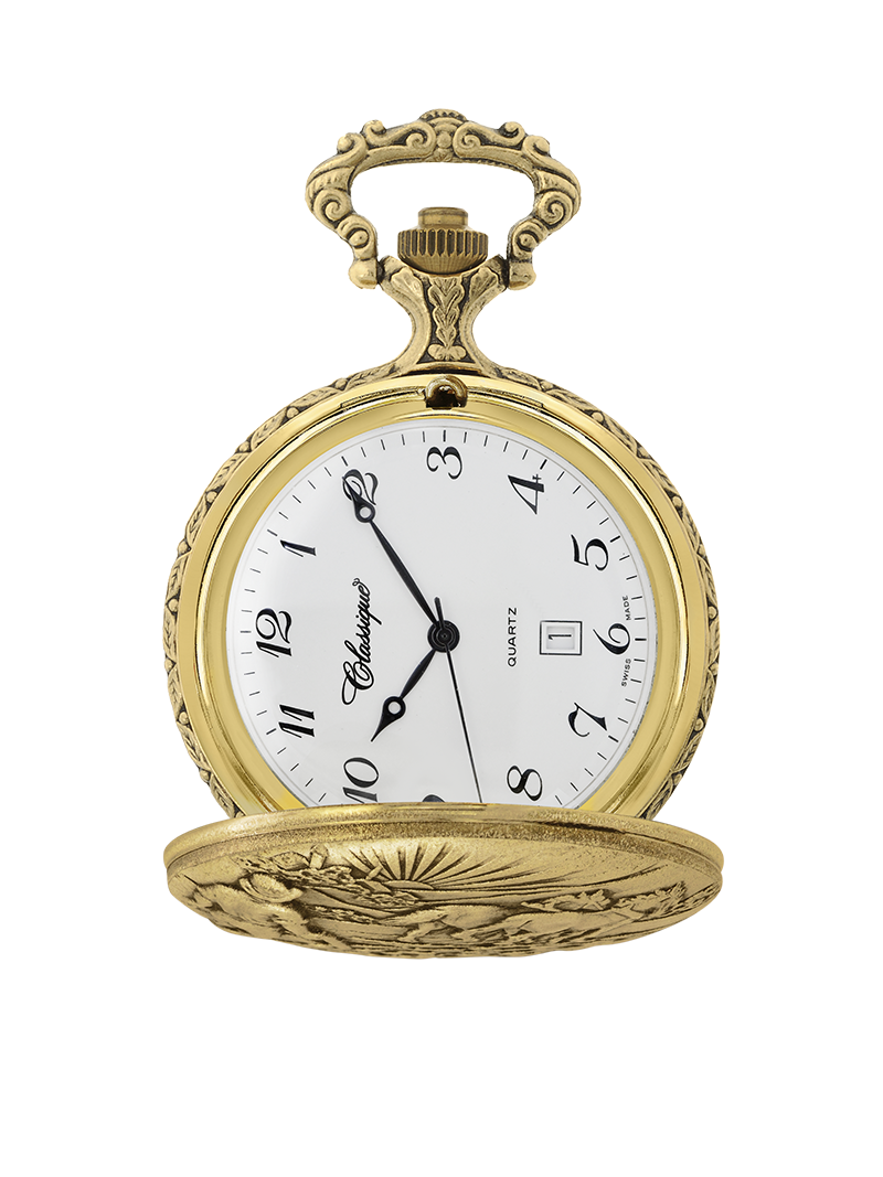 Case Antique Gold Tone Dial White Dial Arabic 