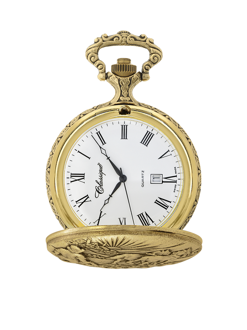Case Antique Gold Tone Dial White Dial Roman 