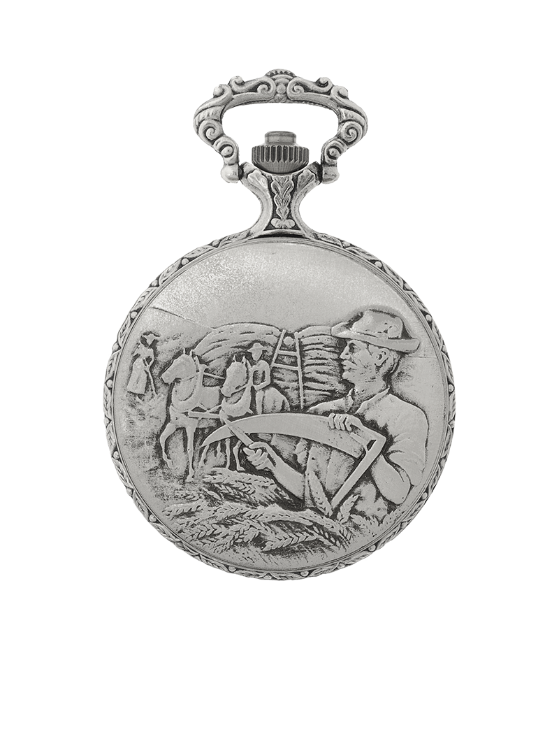 Case Antique Silver Tone Dial White Dial Roman 