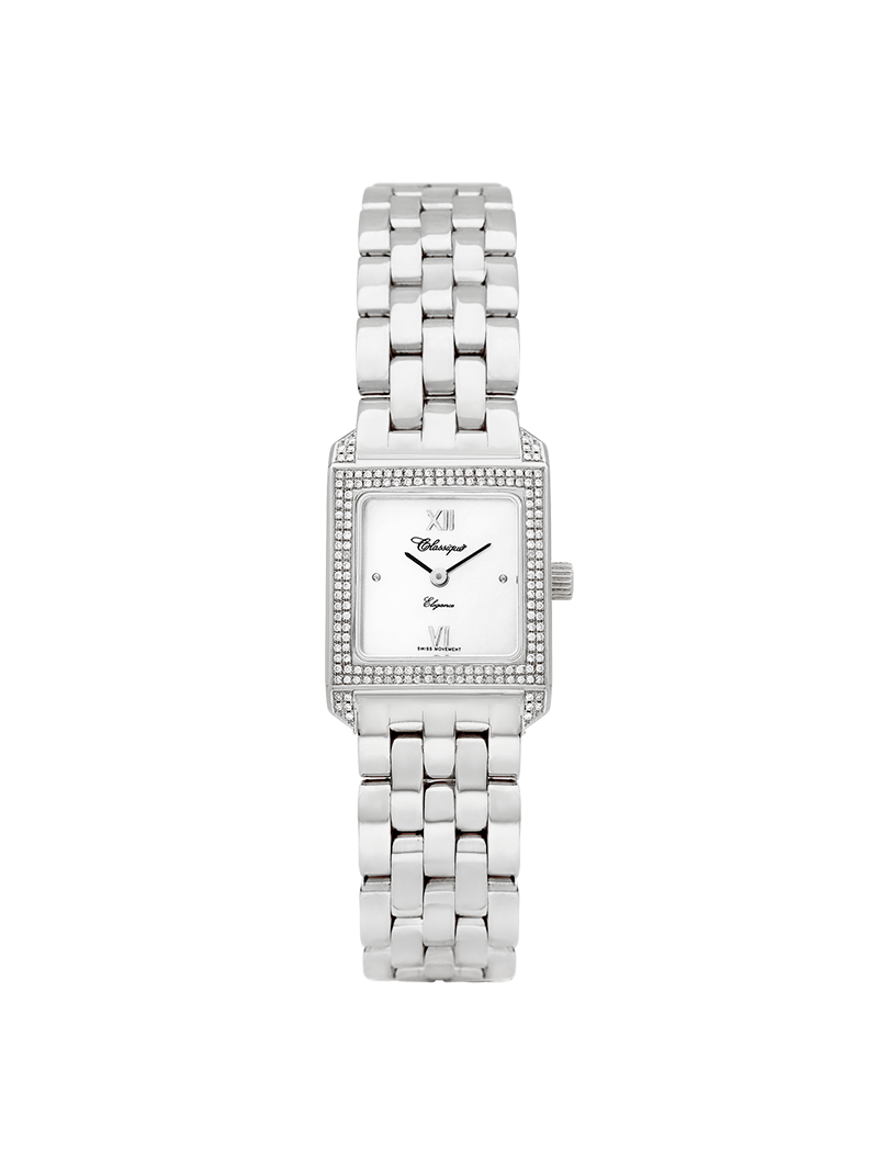 Case 18ct White Gold Dial Silver Dial Silver Roman Bracelet