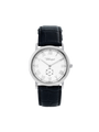 Case Stainless Steel Dial Silver Dial Silver Roman Leather Black