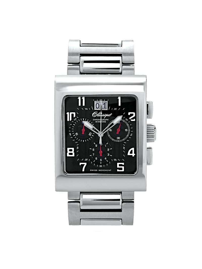 Case Stainless Steel Dial Black Dial White Arabic Bracelet