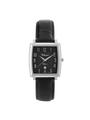 Case Stainless Steel Dial Black Dial Silver Arabic Leather Black