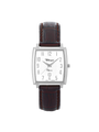 Case Stainless Steel Dial White Dial Silver Arabic Leather Brown