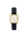 Case Gold Plated Stainless Steel Dial White Dial Champagne Roman Leather Black
