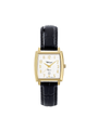 Case Gold Plated Stainless Steel Dial White Dial Champagne Arabic Leather Black