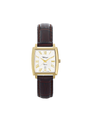 Case Gold Plated Stainless Steel Dial White Dial Champagne Roman Leather Brown