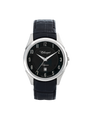 Case Stainless Steel Dial Black Dial Silver Arabic Leather Black