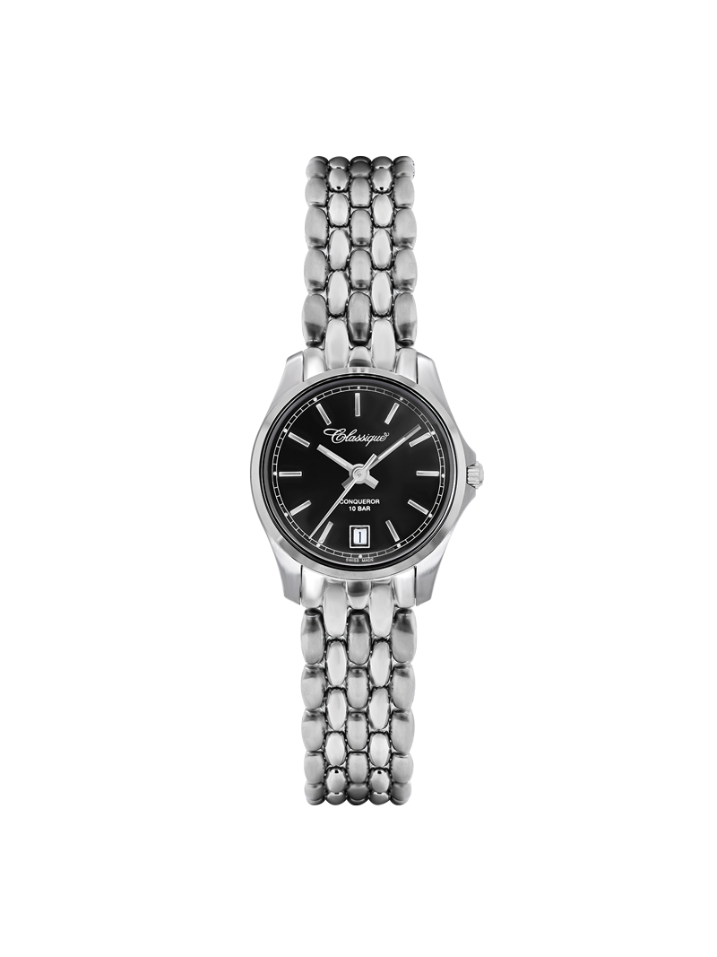 Case Stainless Steel Dial Black Dial Silver Arabic Bracelet