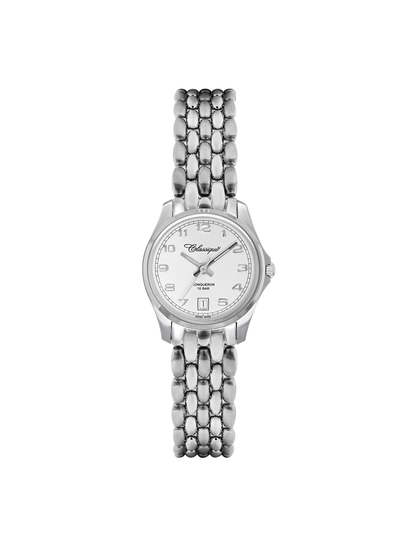 Case Stainless Steel Dial White Dial Silver Arabic Bracelet