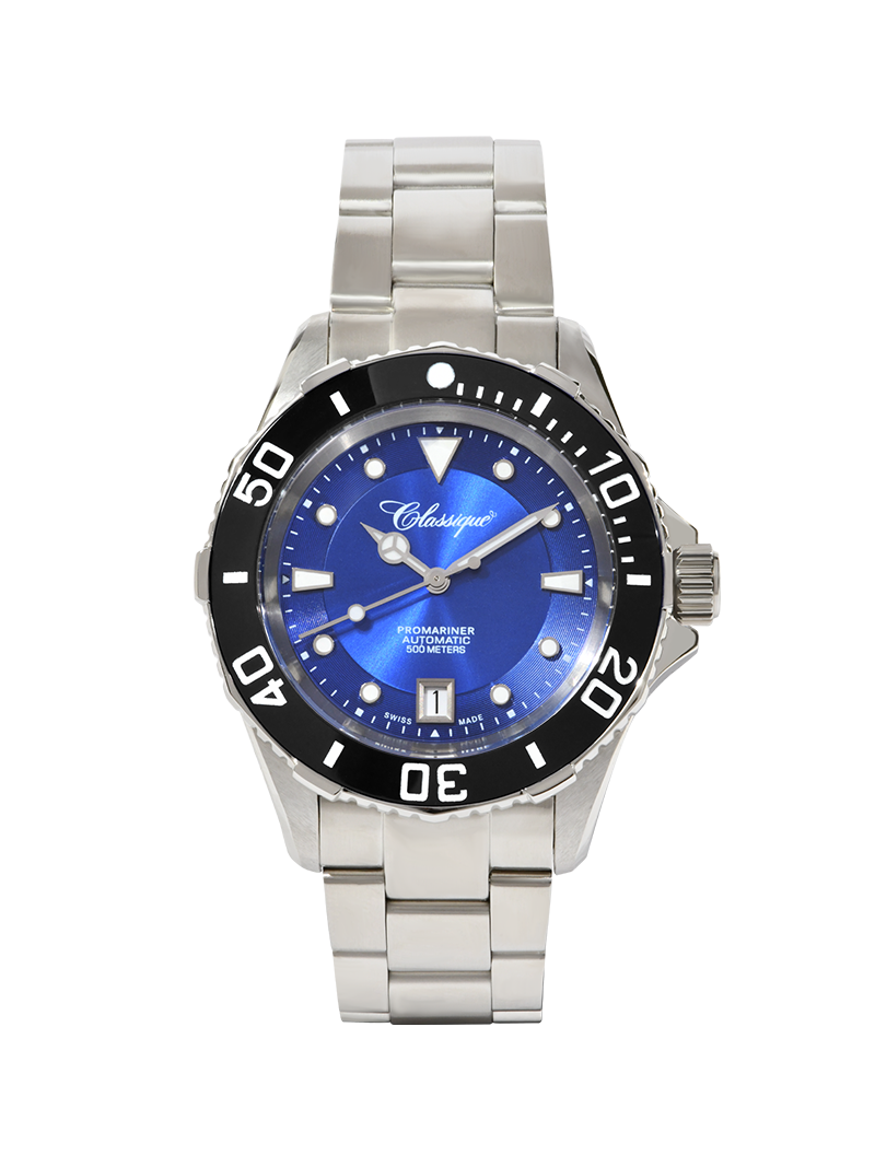 Case Stainless Steel Dial Blue Dial Divers Bracelet