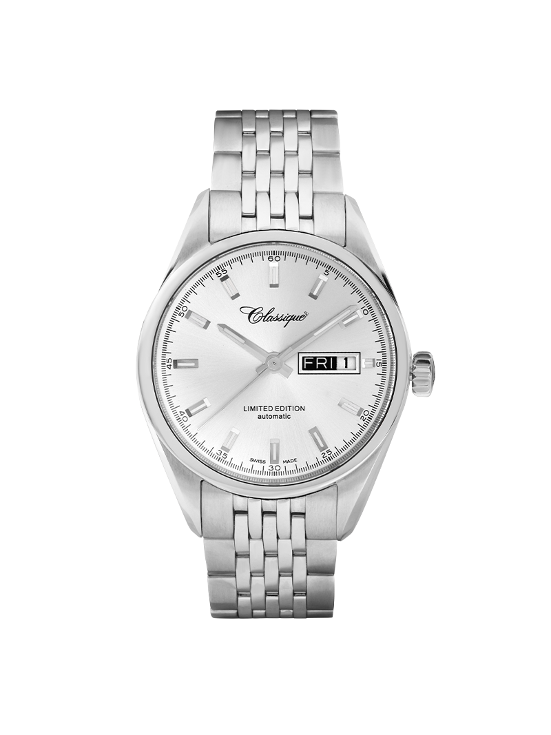Case Stainless Steel Dial Silver Dial Baton Bracelet